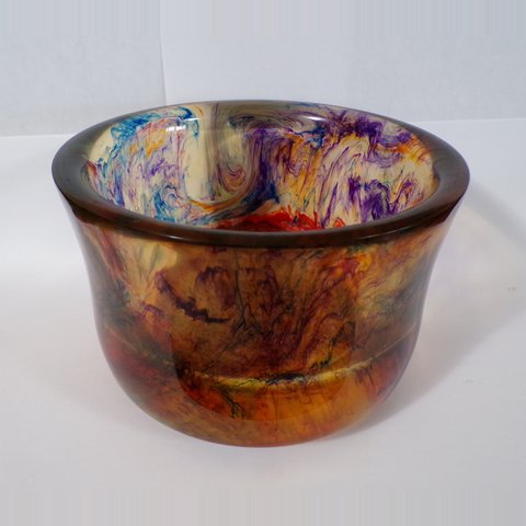 Turned resin and wood bowl 1 by Christopher Gabriel Brown