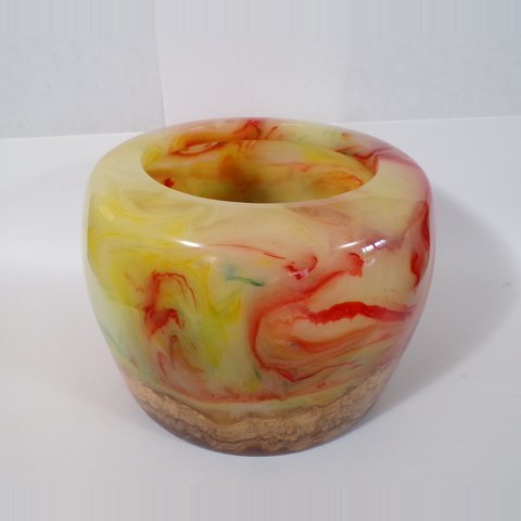 Turned resin and wood bowl 3 by Christopher Gabriel Brown