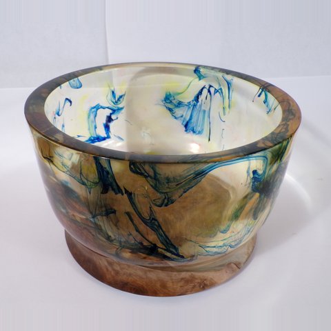 Turned resin and wood bowl 4 by Christopher Gabriel Brown