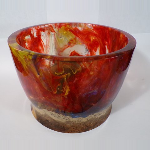 Turned resin and wood bowl 6 by Christopher Gabriel Brown