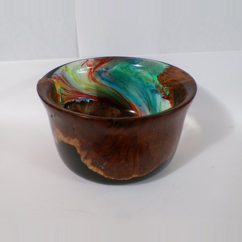 Turned resin and wood bowl 8 by Christopher Gabriel Brown