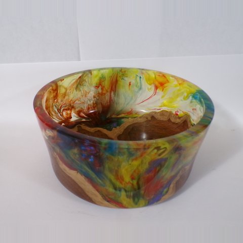 Turned resin and wood bowl 11 by Christopher Gabriel Brown