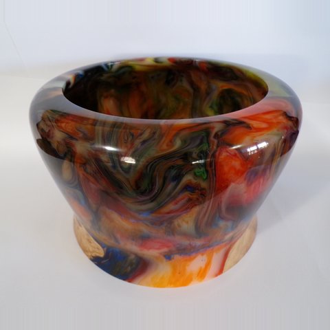 Turned resin and wood bowl 12 by Christopher Gabriel Brown