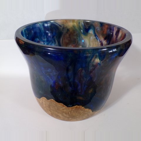Turned resin and wood bowl 14 by Christopher Gabriel Brown