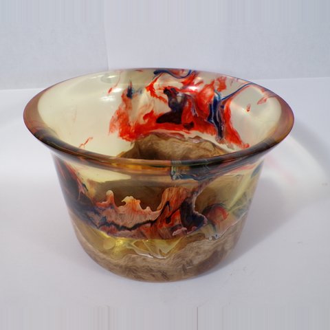 Turned resin and wood bowl 15 by Christopher Gabriel Brown