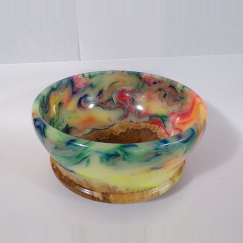 Turned resin and wood bowl 16 by Christopher Gabriel Brown
