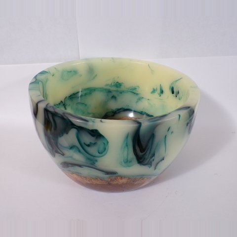 Turned resin and wood bowl 18 by Christopher Gabriel Brown