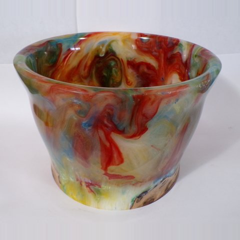 Turned resin and wood bowl 19 by Christopher Gabriel Brown