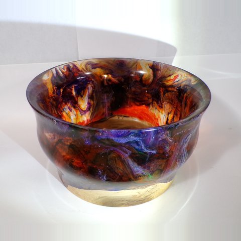 Turned resin and wood bowl 20 by Christopher Gabriel Brown