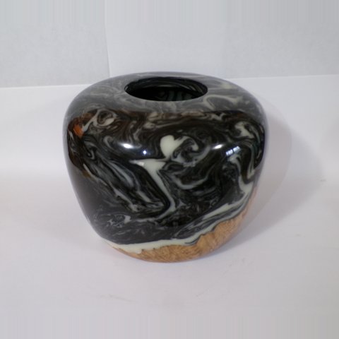 Turned resin and wood bowl 21 by Christopher Gabriel Brown