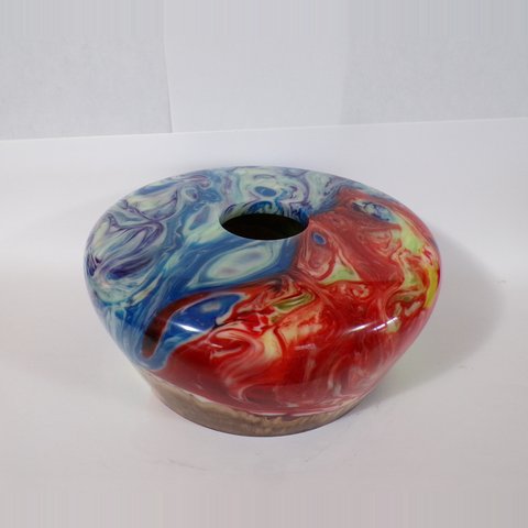 Turned resin and wood bowl 22 by Christopher Gabriel Brown