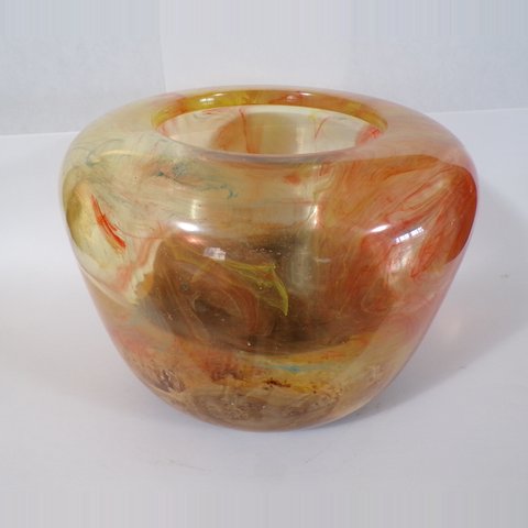 Turned resin and wood bowl 23 by Christopher Gabriel Brown