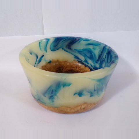 Turned resin and wood bowl 25 by Christopher Gabriel Brown