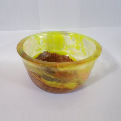Turned resin and wood bowl 26 by Christopher Gabriel Brown