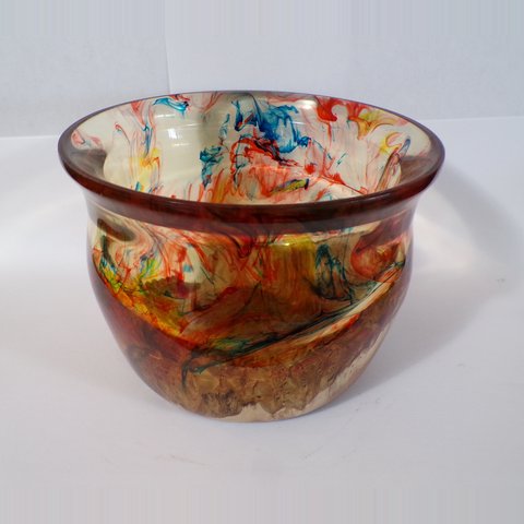 Turned resin and wood bowl 27 by Christopher Gabriel Brown