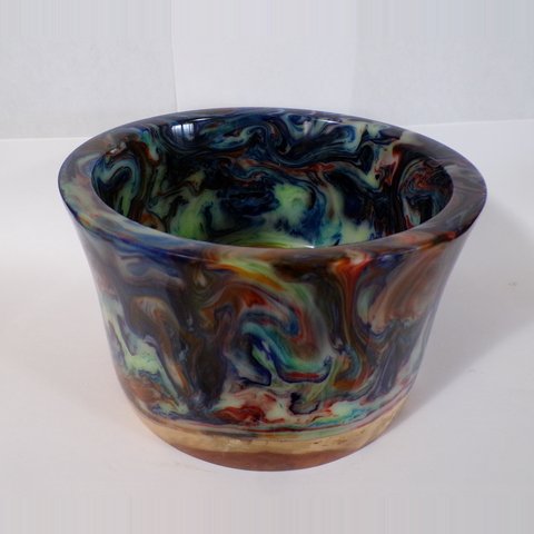 Turned resin and wood bowl 28 by Christopher Gabriel Brown
