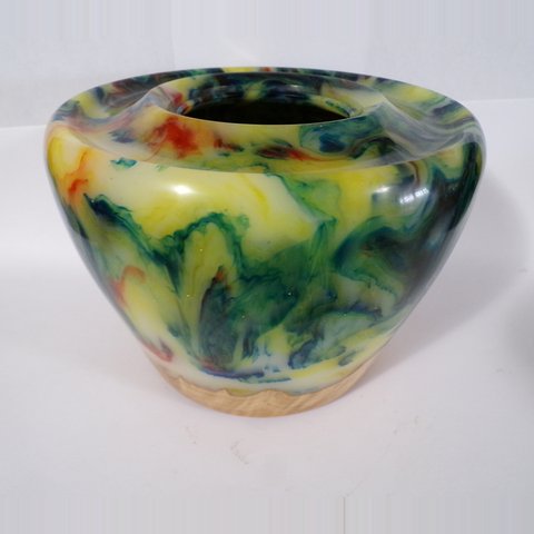 Turned resin and wood bowl 30 by Christopher Gabriel Brown