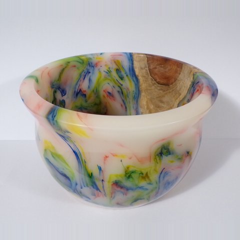 Turned resin and wood bowl 31 by Christopher Gabriel Brown