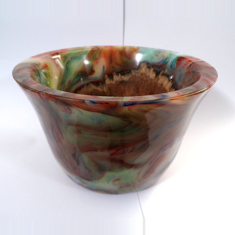 Turned resin and wood bowl 32 by Christopher Gabriel Brown