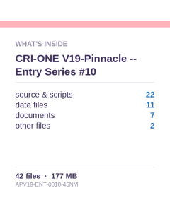 CRI-ONE V19-Pinnacle -- Entry Series #10