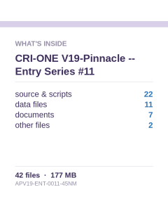 CRI-ONE V19-Pinnacle -- Entry Series #11