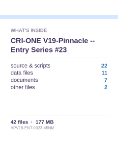 CRI-ONE V19-Pinnacle -- Entry Series #23