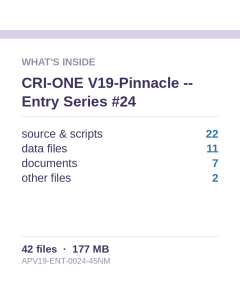 CRI-ONE V19-Pinnacle -- Entry Series #24