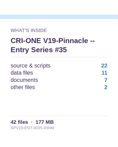 CRI-ONE V19-Pinnacle -- Entry Series #35