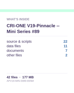 CRI-ONE V19-Pinnacle -- Mini Series #89