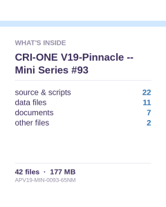 CRI-ONE V19-Pinnacle -- Mini Series #93