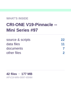 CRI-ONE V19-Pinnacle -- Mini Series #97
