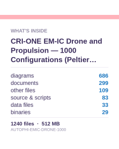 CRI-ONE EM-IC Drone and Propulsion — 1000 Configurations (Peltier Cooled)