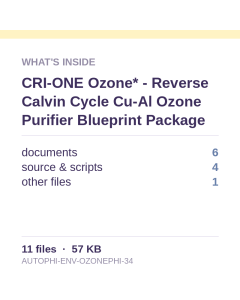 CRI-ONE Ozone* - Reverse Calvin Cycle Cu-Al Ozone Purifier Blueprint Package
