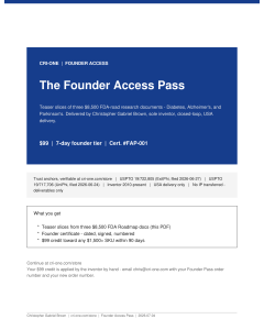 Founder Access Pass — Cover