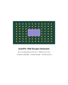 AutoPhi 1536 Escape Interposer - editable KiCad design source