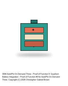 AutoPhi On Demand Three - Proof of Function 9: Quantum Battery Integration (20 Layers)