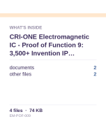 AutoPhi Electromagnetic IC - Proof of Function 9: 3,500+ Invention IP Portfolio Overview