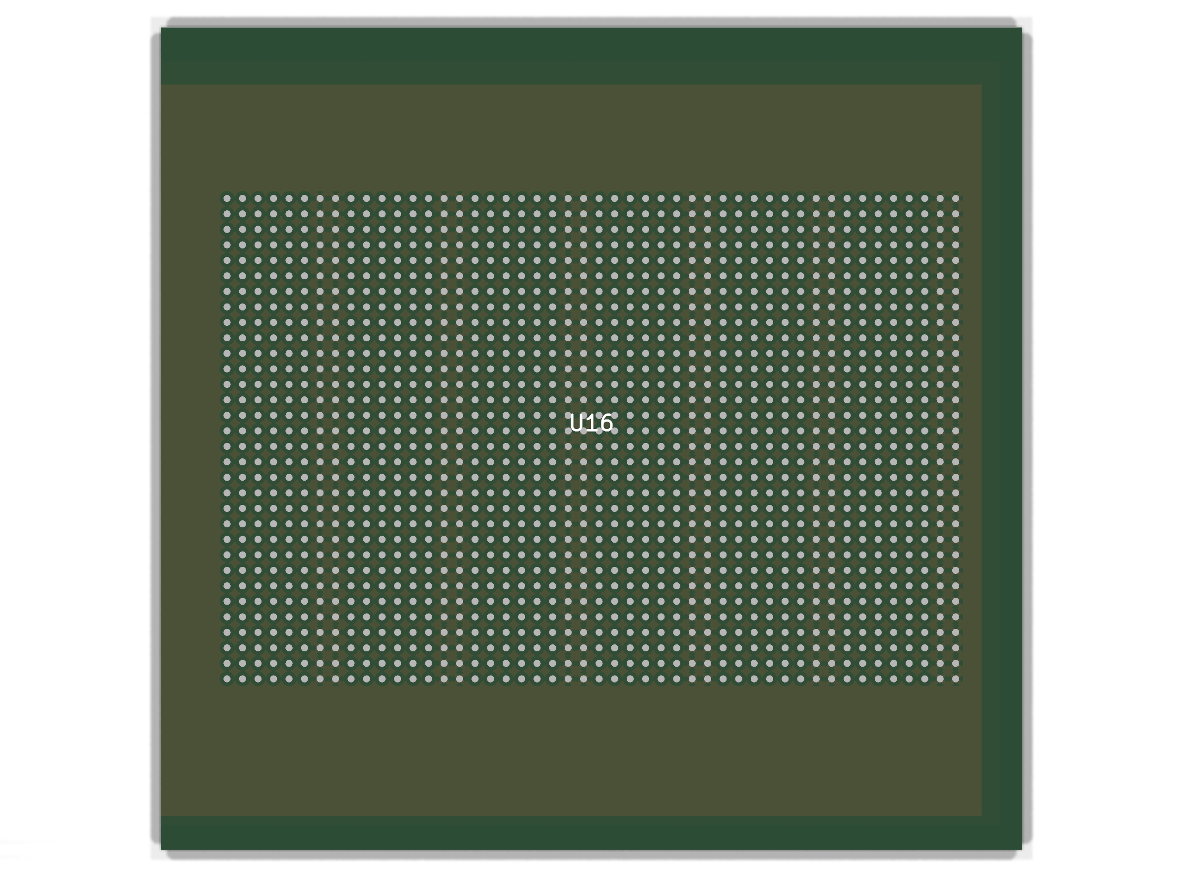 AutoPhi 1536 Escape Interposer — top down render